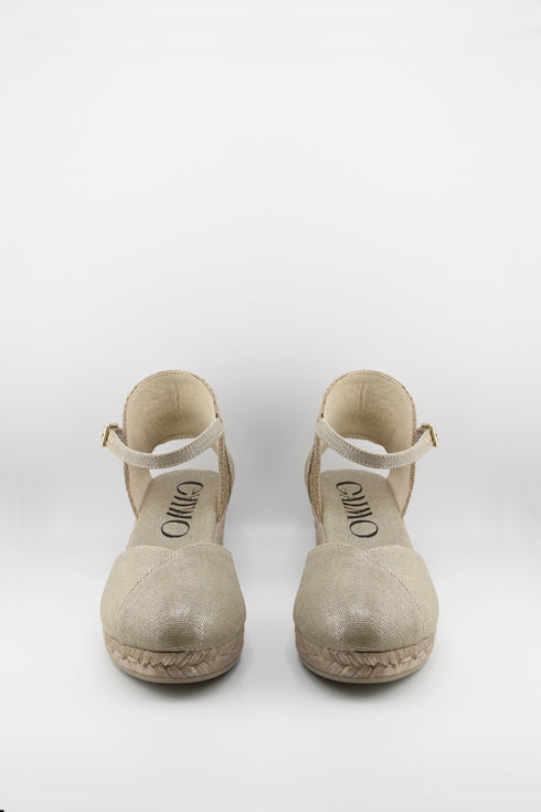 Gaimo Textile Espadrille Wedge with Adjustable Ankle Strap